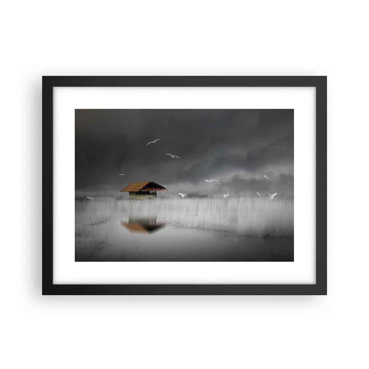Poszter fehér keretben - Menedék az esőtől - 40x30 cm