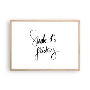 Poszter világos tölgy keretben - Igazi öröm - 70x50 cm