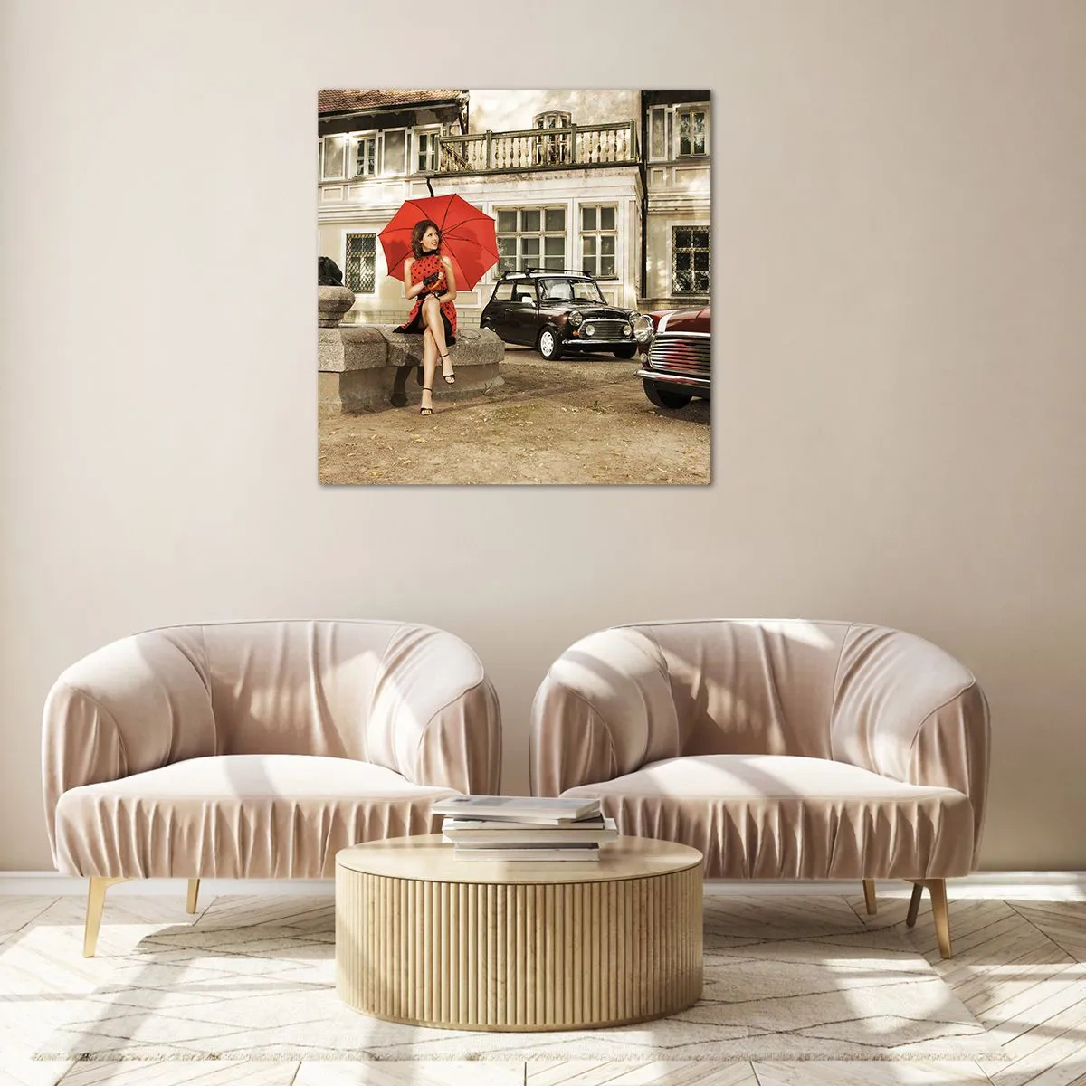 Üveg kép - Szentimentális mini utazás - 70x70 cm