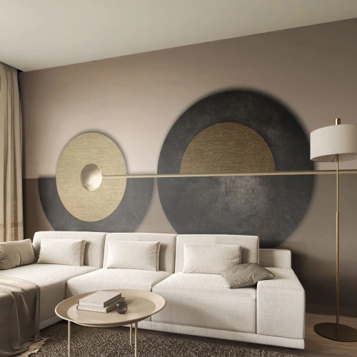Öntapadós Fotótapéta Deluxe Sticker - Variációk egy kör körül - Kerekek, Absztrakció, Art Deco - 300x210 cm