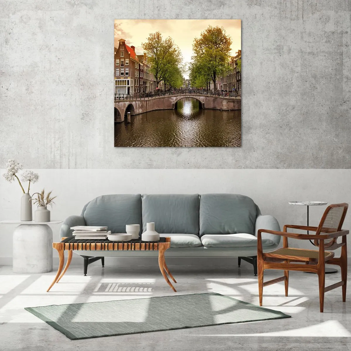 Üveg kép - Hajóval vagy biciklivel? - 30x30 cm