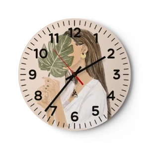 Falióra, Óra - Titokzatos portré legyezővel - 40x40 cm