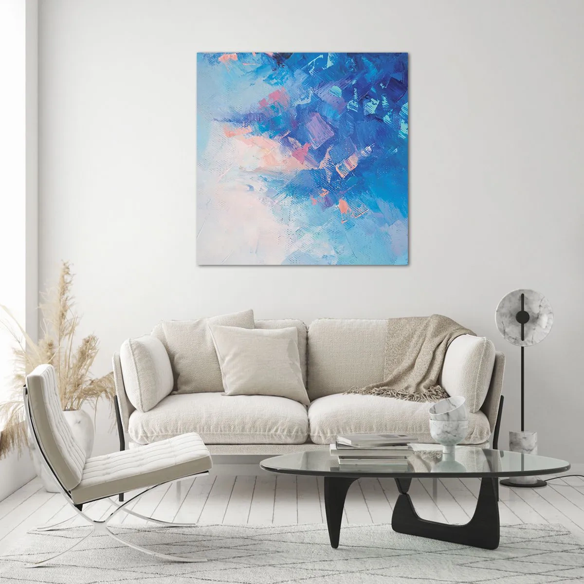 Üveg kép - Téli absztrakció - 70x70 cm