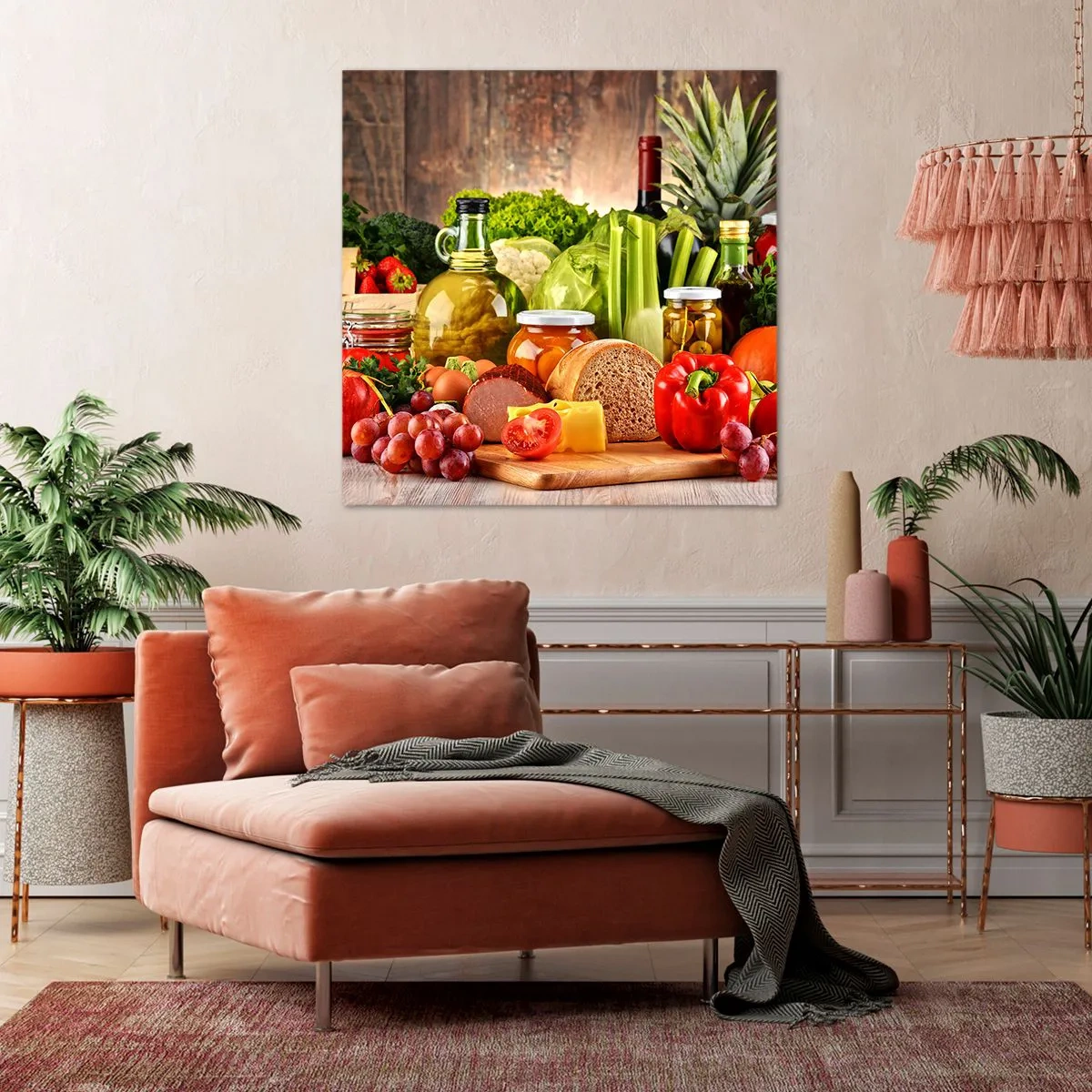 Vászonkép - Füstölt, sült és pácolt - 40x40 cm