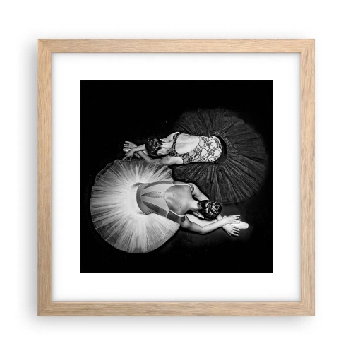 Poszter világos tölgy keretben - Jin és jang – tökéletes egyensúly - 30x30 cm