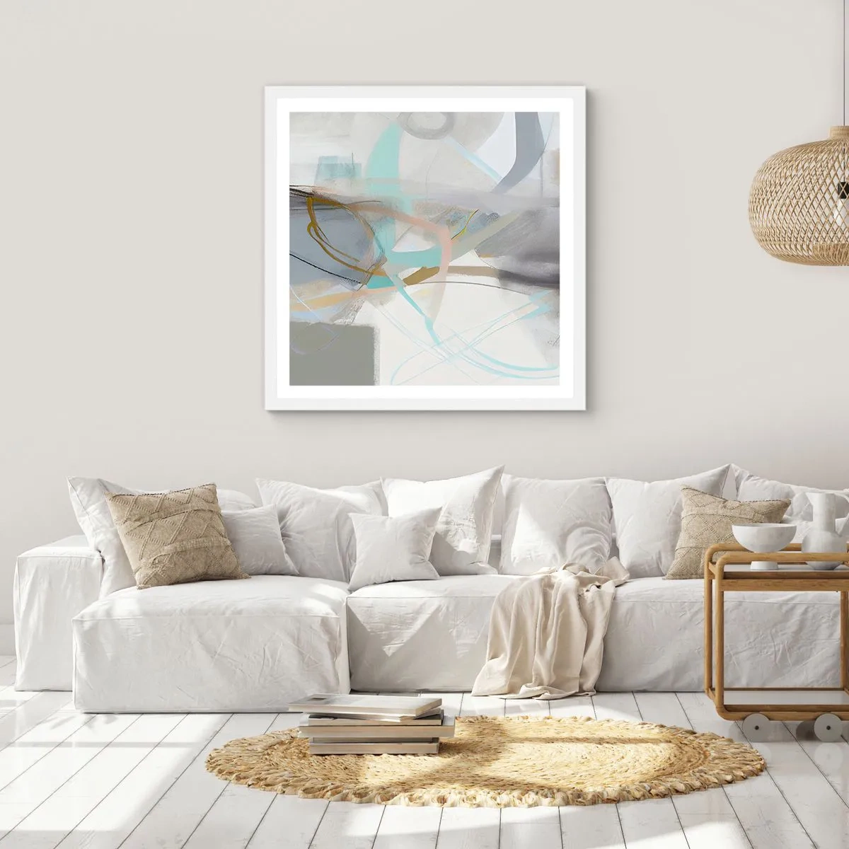 Poszter fekete keretben - Ködös absztrakció - 60x60 cm