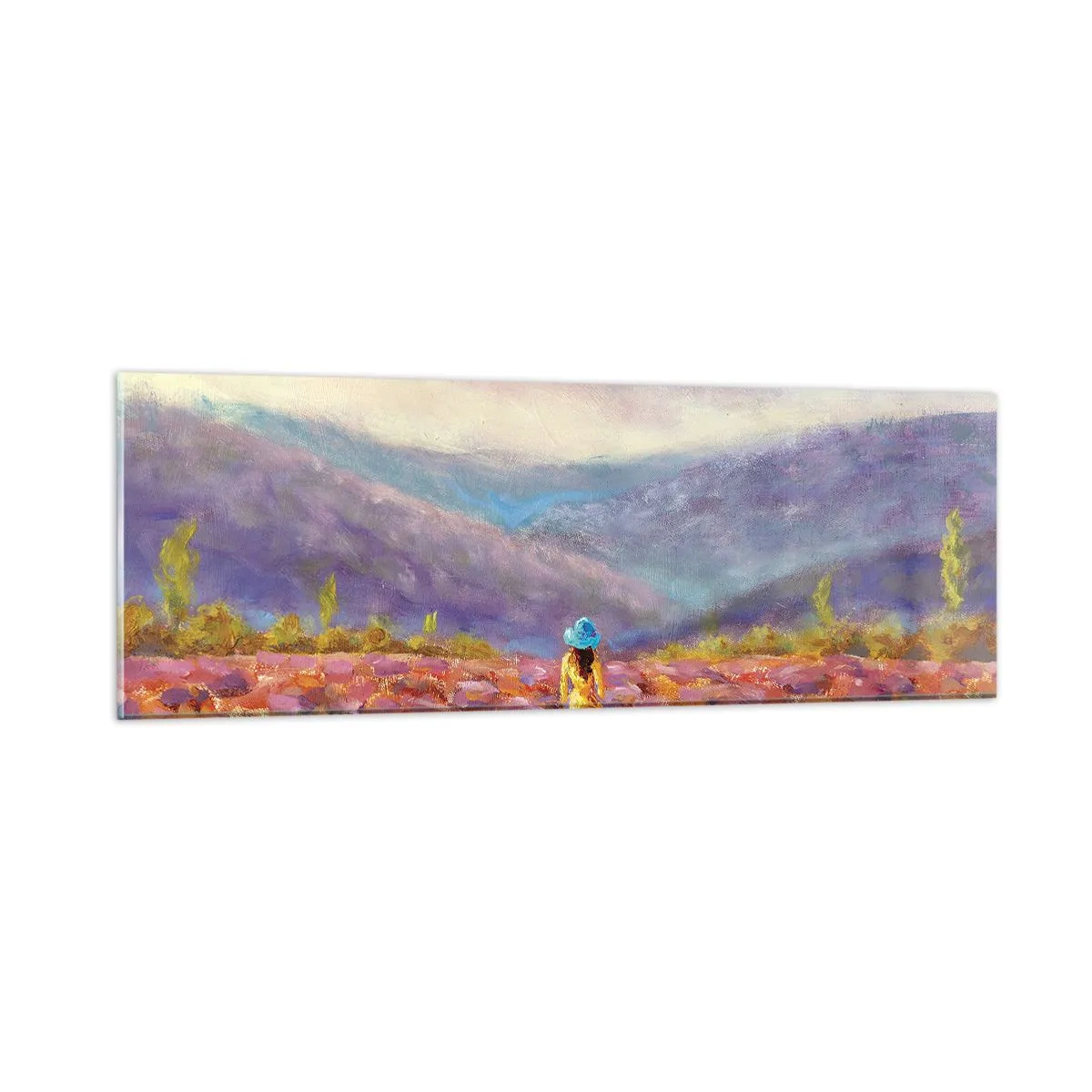 Üveg kép - A levendula világában - 90x30 cm