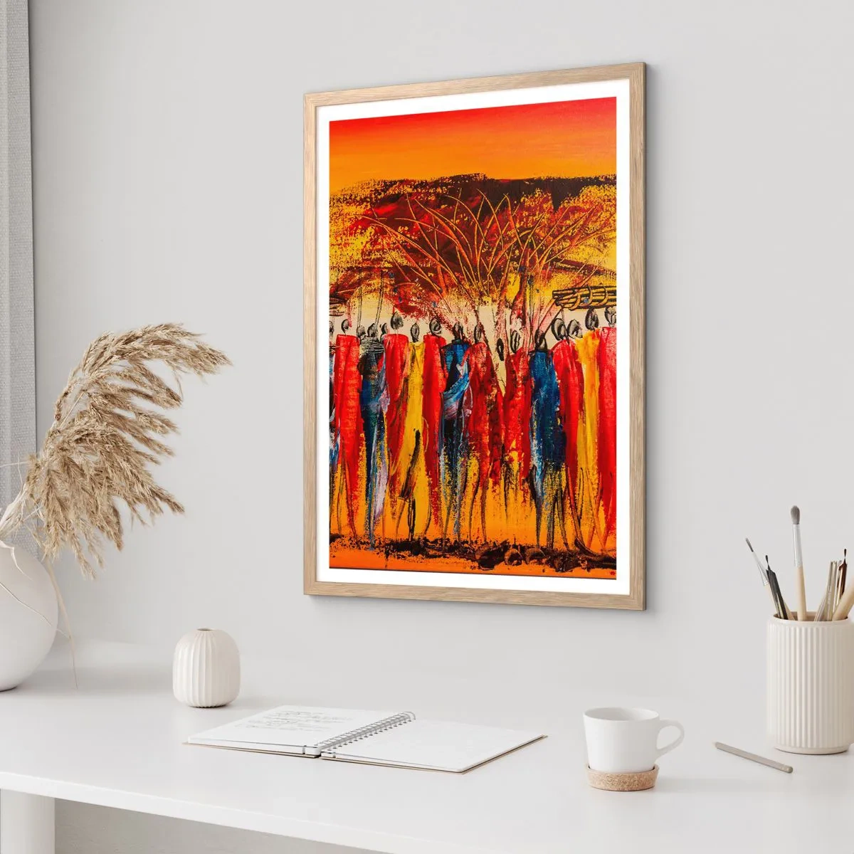 Poszter világos tölgy keretben - Oda, oda, oda oda mennek - 70x100 cm