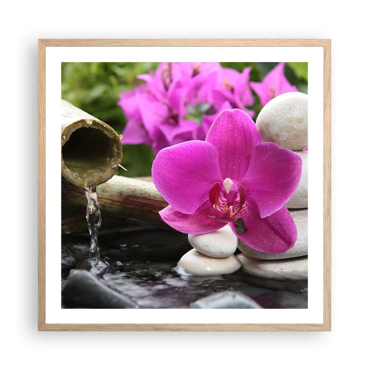 Poszter világos tölgy keretben - Már pihensz - 60x60 cm