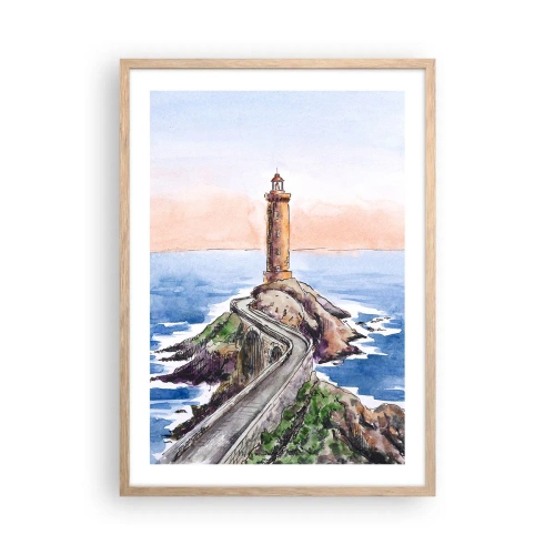 Poszter világos tölgy keretben - Szemben a tengerrel - 50x70 cm