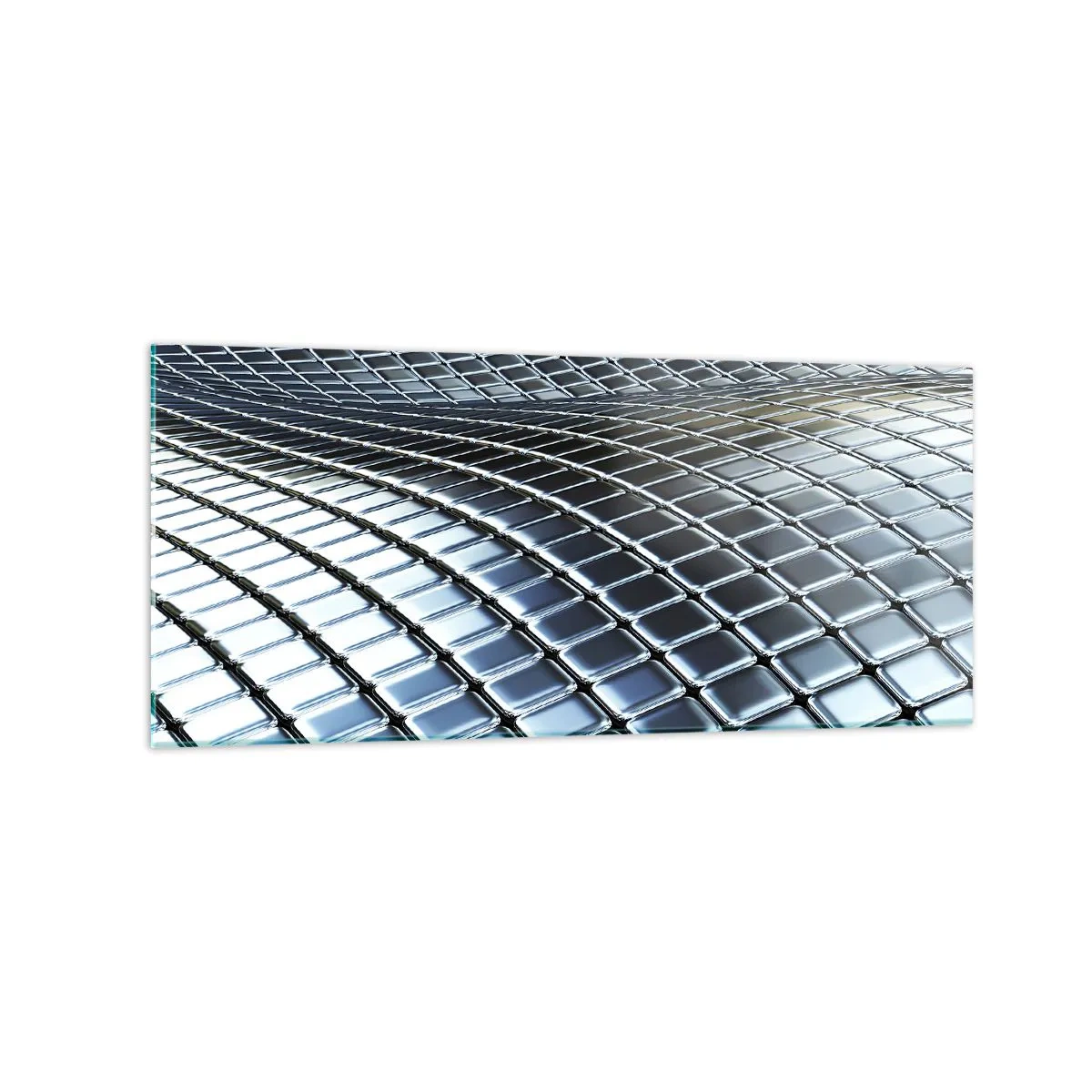 Üveg kép - Fémes ezüst hullám - 120x50 cm