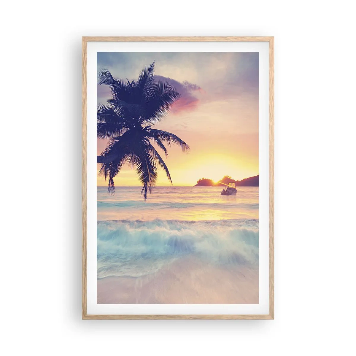 Poszter világos tölgy keretben - Egy este az öbölben - 61x91 cm