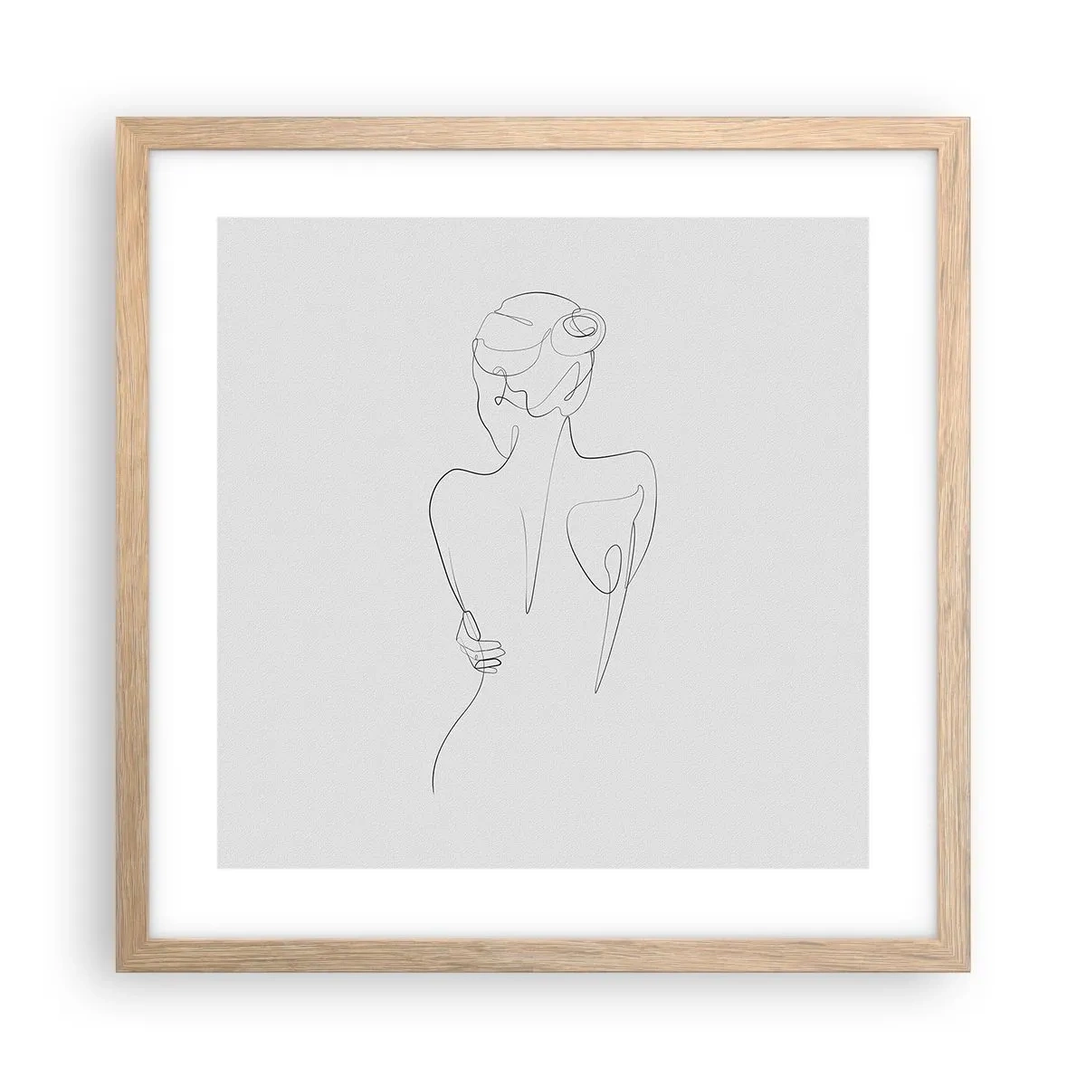 Poszter világos tölgy keretben - Testzene - 40x40 cm
