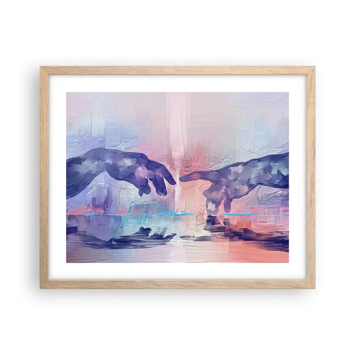 Poszter világos tölgy keretben - Az élet isteni szikrája - 50x40 cm