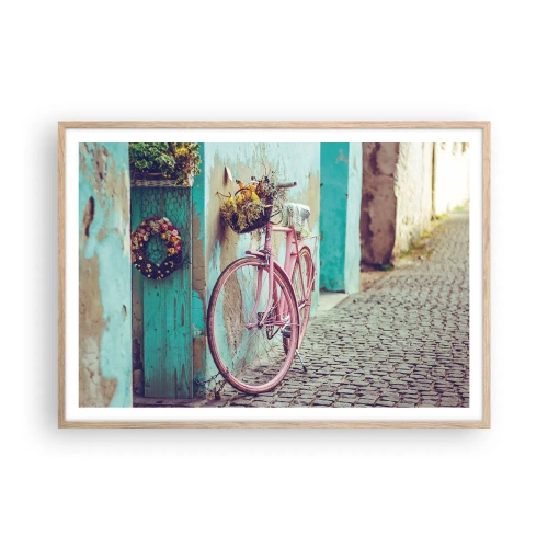 Poszter világos tölgy keretben - Mindjárt visszajövök - 100x70 cm