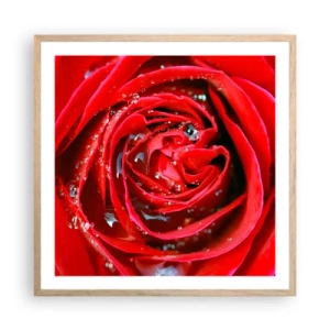 Poszter világos tölgy keretben - A harmatcseppekben - 60x60 cm