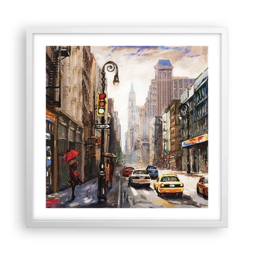 Poszter fekete keretben - New York – esőben is színes - 50x50 cm