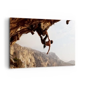 Vászonkép - A világ egy szikladarabon összezsugorodott egy kézben  - 120x80 cm