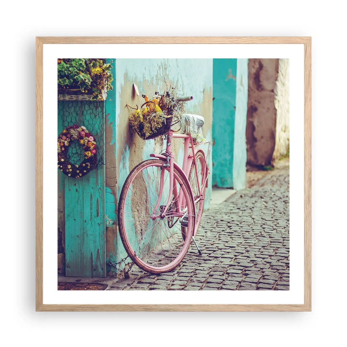 Poszter világos tölgy keretben - Mindjárt visszajövök - 60x60 cm