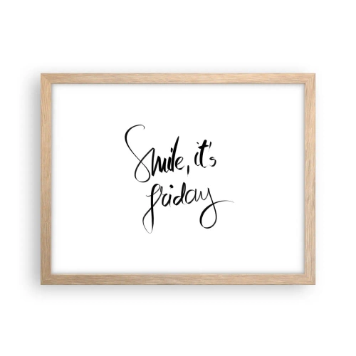 Poszter világos tölgy keretben - Igazi öröm - 40x30 cm