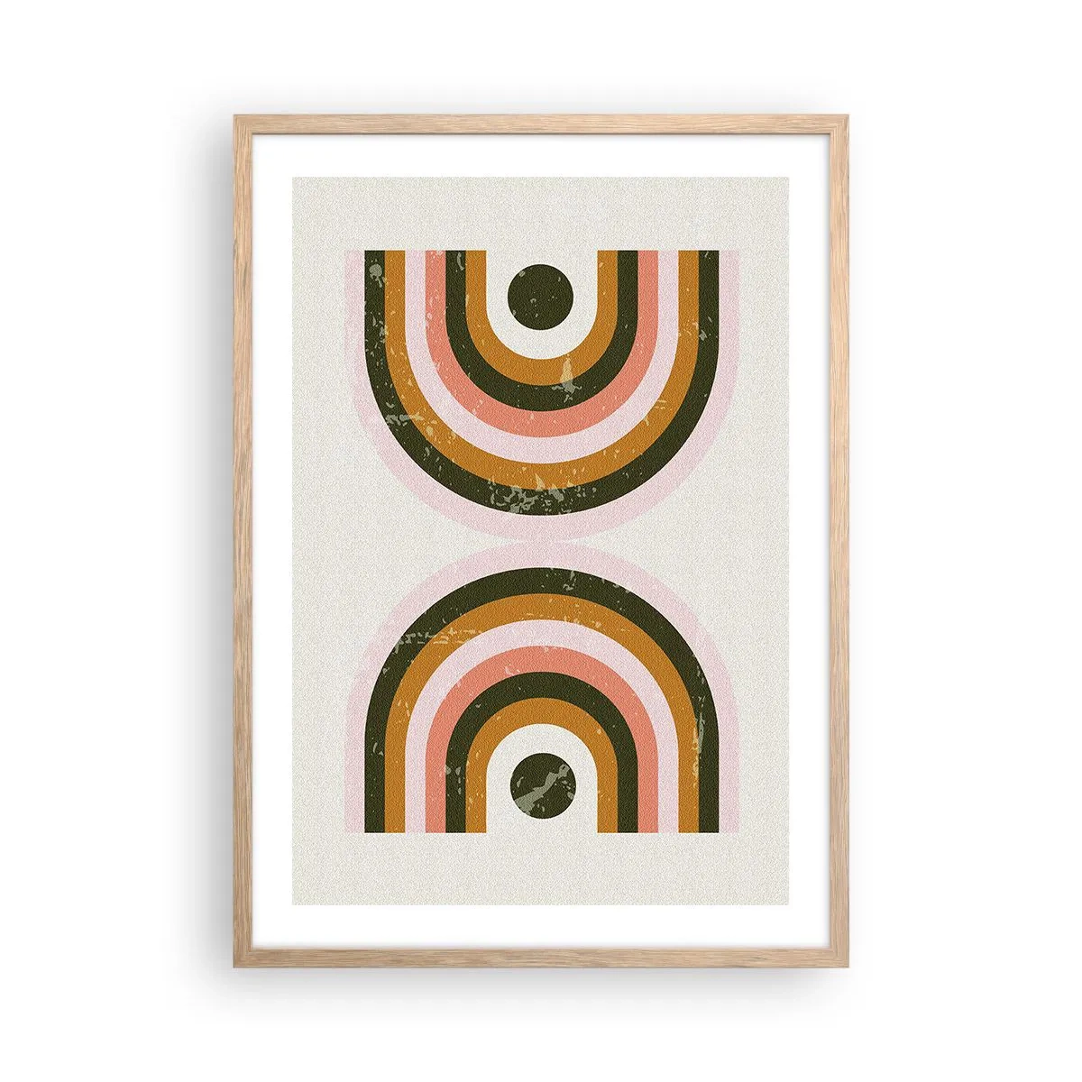 Poszter világos tölgy keretben - Iker absztrakció - 50x70 cm