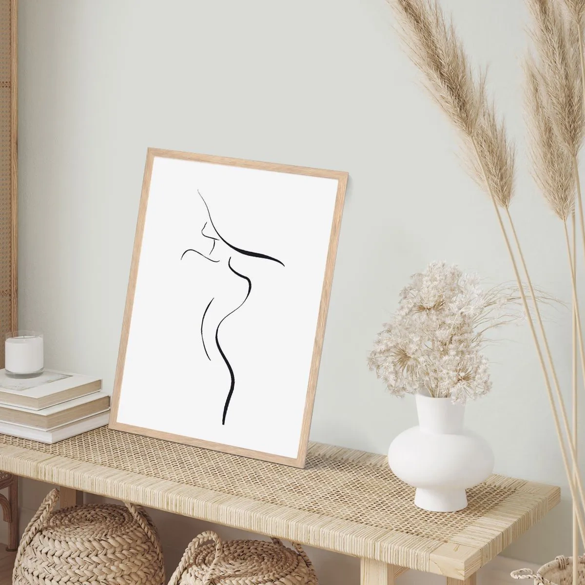 Poszter világos tölgy keretben - Megfoghatatlan, mint egy hullám - 70x100 cm