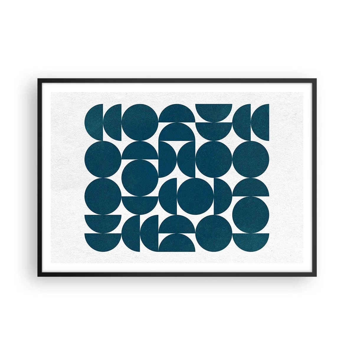Poszter fehér keretben - Körök és félkörök - 100x70 cm