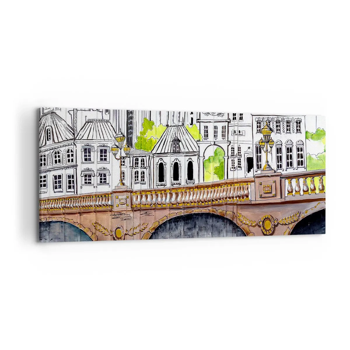Vászonkép - Város mint a festményről - 120x50 cm