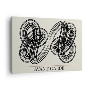 Vászonkép - Absztrakt fekete vonalak világos háttéren avantgárd stílusban. - 70x50cm - Spontán jött ki - Modern fali dekoráció nappalihoz és hálószobához ARTTOR