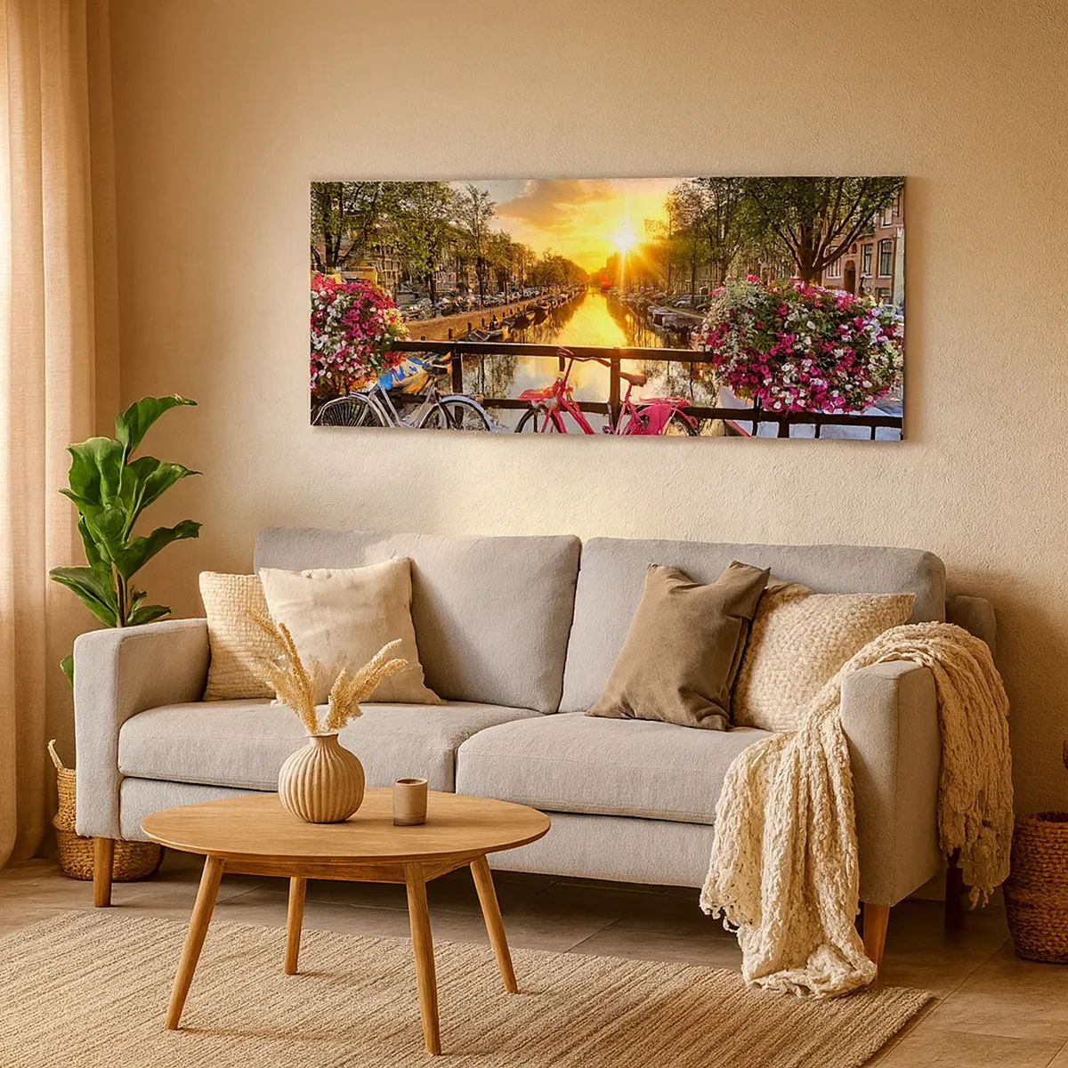Vászonkép - Tavaszi reggel Amszterdamban - 30x30 cm