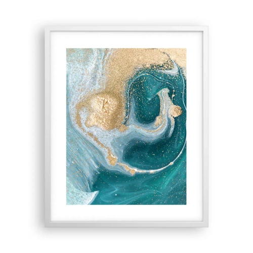 Poszter fekete keretben - Arany és türkiz örvénye - 40x50 cm