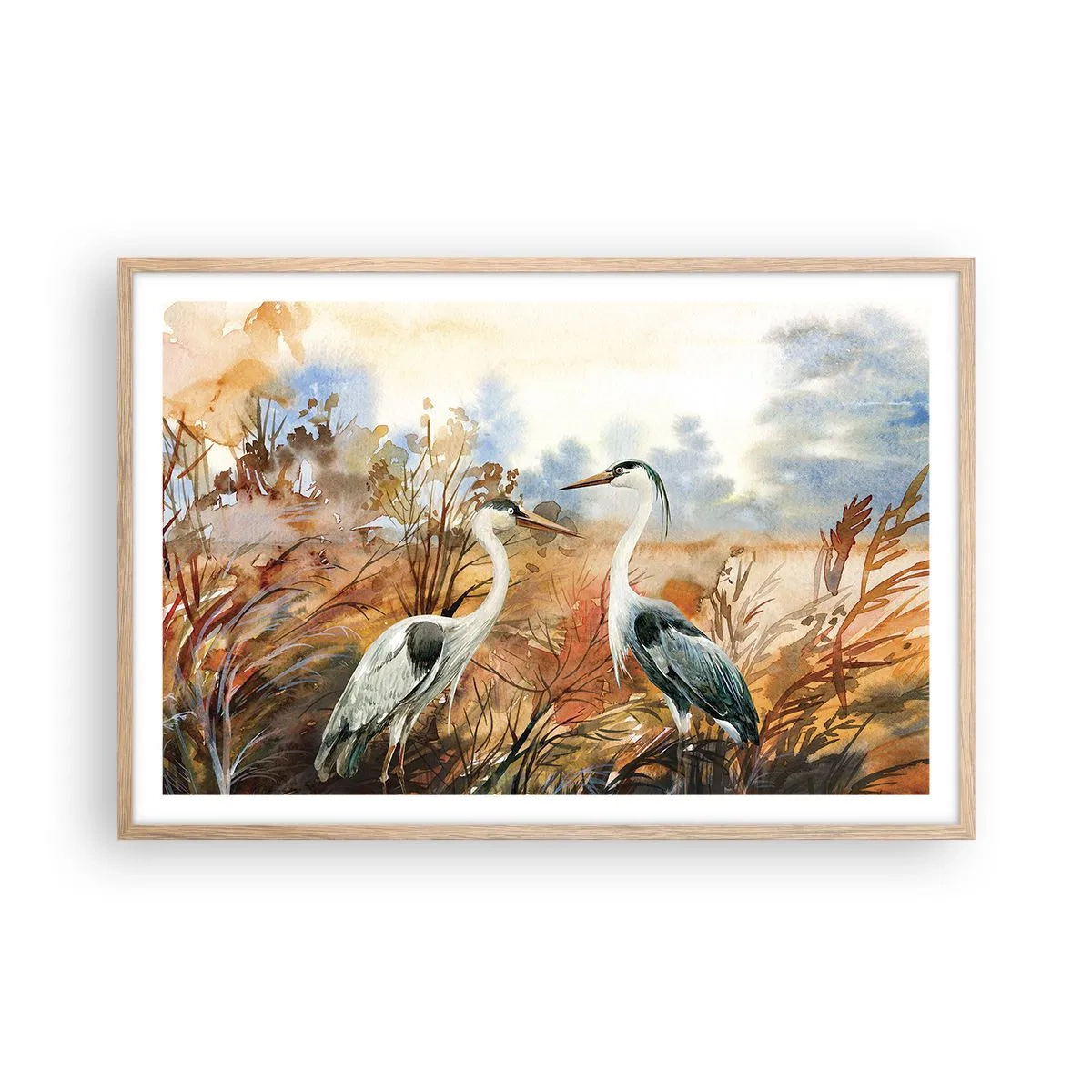 Poszter világos tölgy keretben - Hová ősszel? - 91x61 cm