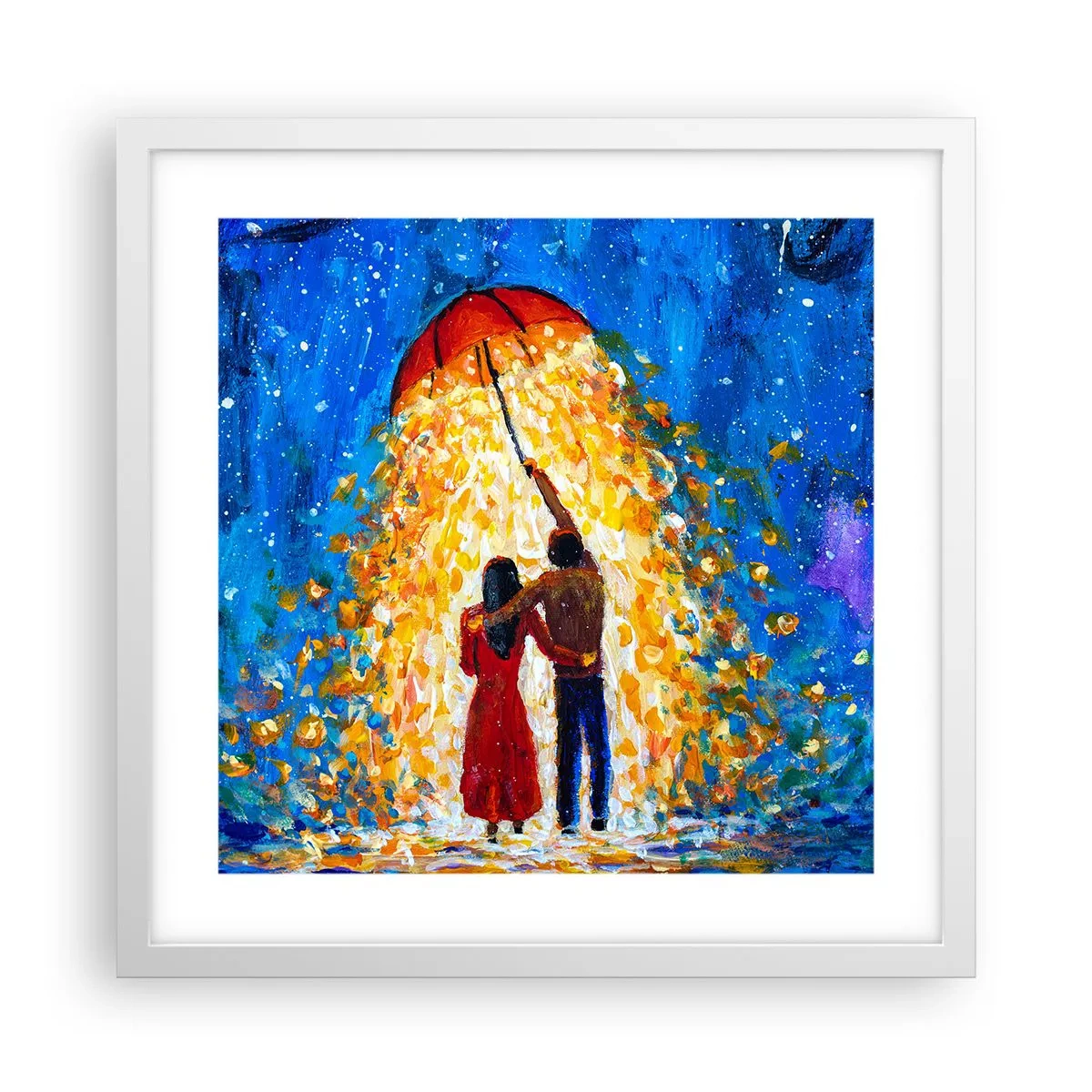 Poszter fekete keretben - Egy esős este varázsa? - 40x40 cm