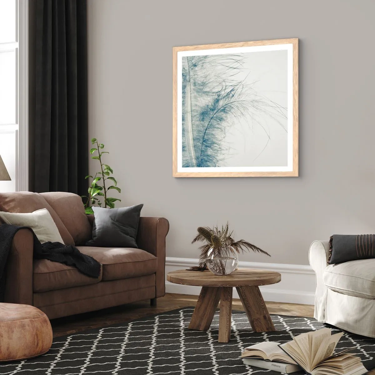 Poszter világos tölgy keretben - A természet suttogása - 50x50 cm