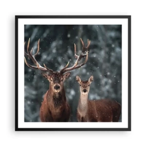 Poszter fehér keretben - Az erdő ura a feleségével - 60x60 cm