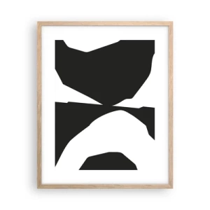 Poszter világos tölgy keretben - Pozitív-negatív - 40x50 cm