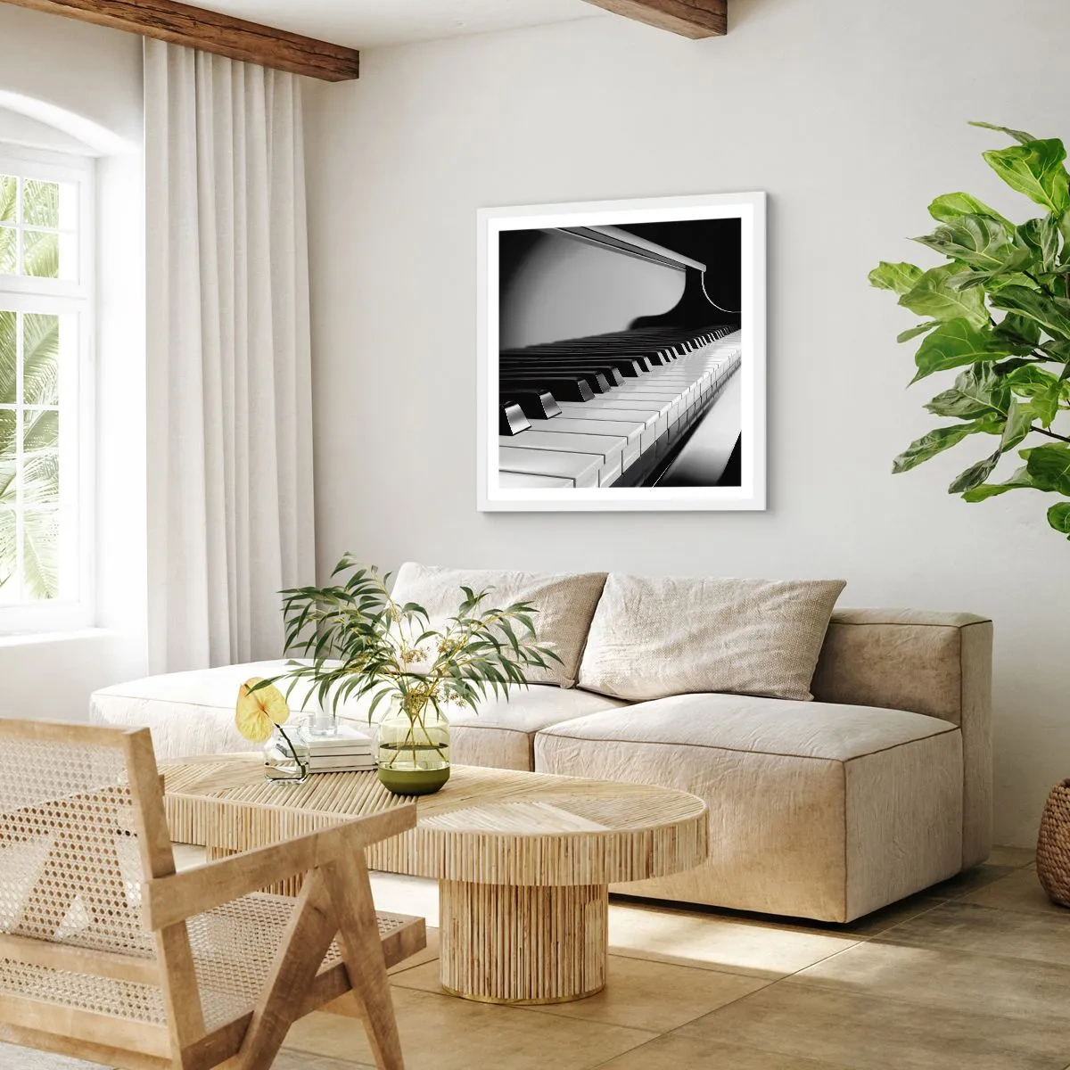 Poszter fekete keretben - A formák és színek harmóniája - 60x60 cm