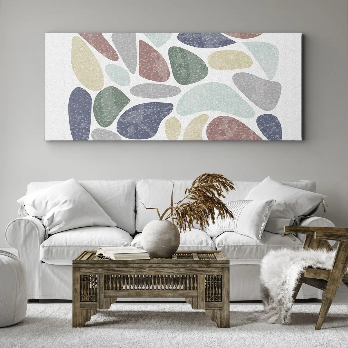 Vászonkép - Mozaik púderes színekből - 90x30 cm