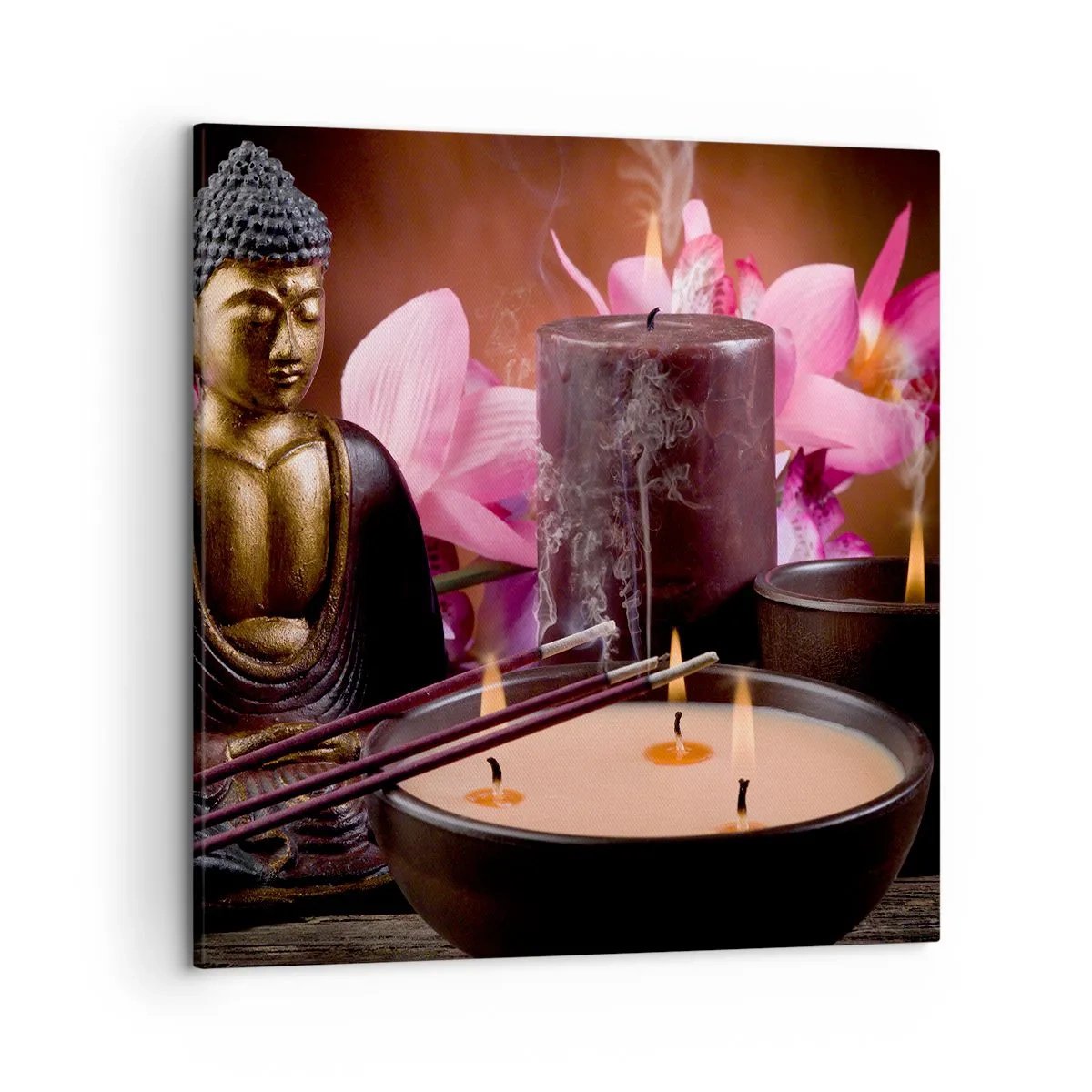 Vászonkép - Megtisztítani az elmét, megnyugtatni a testet - 50x50 cm