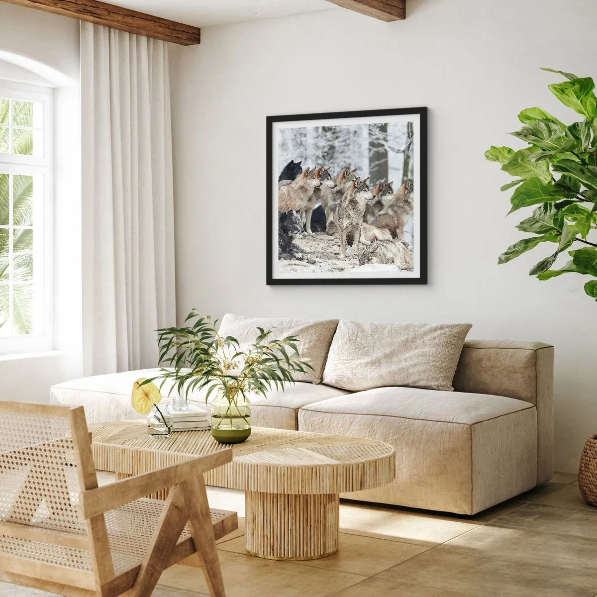 Poszter fehér keretben - Család és barátok - 40x40 cm