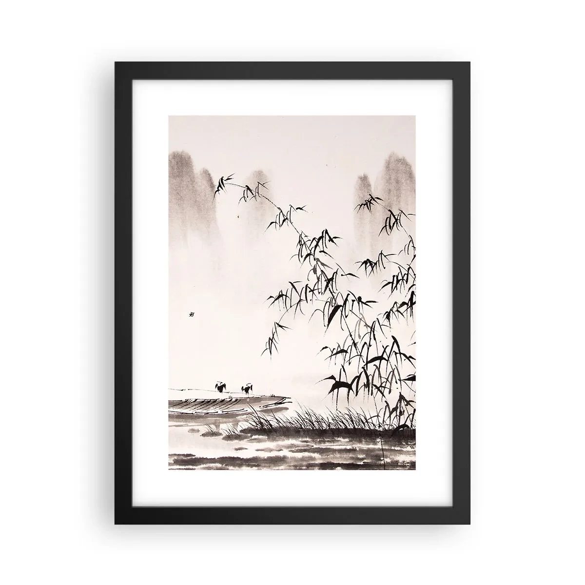 Poszter fehér keretben - A rizsföldek csendje - 30x40 cm