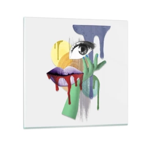 Üveg kép - Dekonstruált portré - 50x50 cm