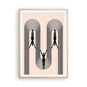 Poszter világos tölgy keretben - Fejjel lefelé - 70x100 cm