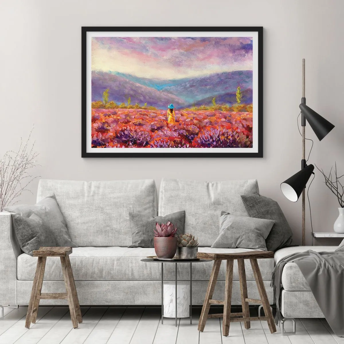 Poszter fehér keretben - A levendula világában - 91x61 cm
