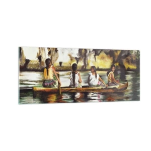 Üveg kép - Egy polinéz paradicsomban - 100x40 cm
