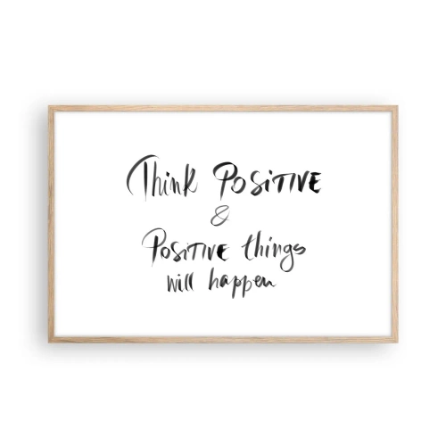 Poszter világos tölgy keretben - Hogyan élj? - 91x61 cm