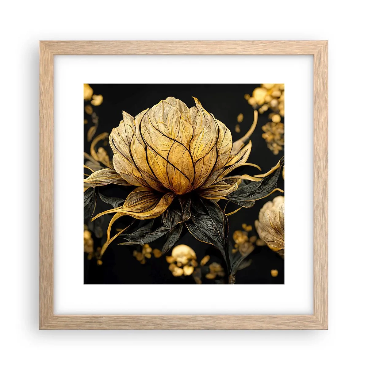 Poszter világos tölgy keretben - Finom törékenység - 30x30 cm