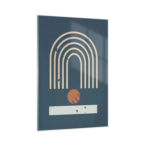 Üveg kép - Geometria sötétkék háttéren - 80x120 cm