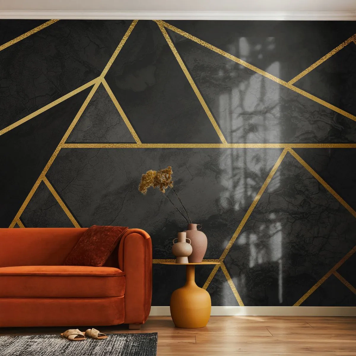 Fotótapéta Premium Sand - Sötétség és ragyogás - Absztrakció, Darab, Modern minta - 300x210 cm