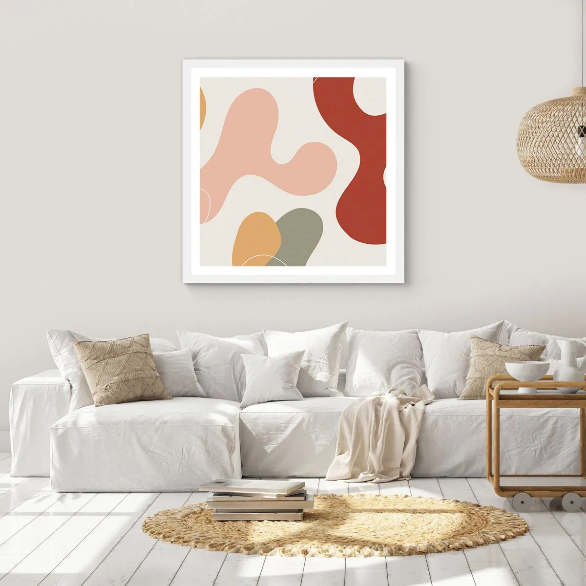 Poszter fekete keretben - Pöttyök vagy hullámok? - 50x50 cm